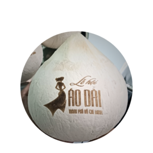 Laser engraved Xiem coconut